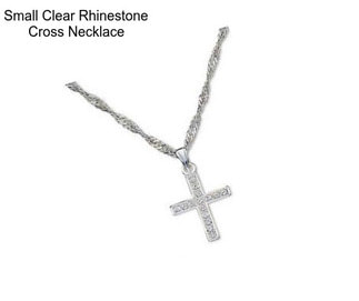 Small Clear Rhinestone Cross Necklace