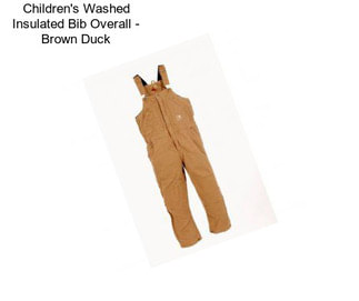 Children\'s Washed Insulated Bib Overall - Brown Duck