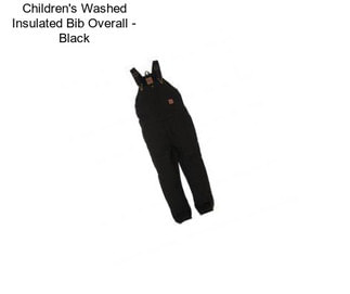 Children\'s Washed Insulated Bib Overall - Black