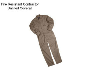 Fire Resistant Contractor Unlined Coverall