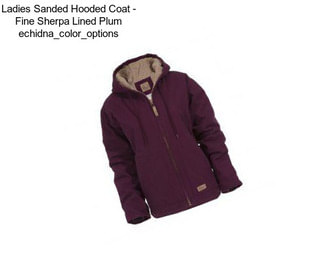 Ladies Sanded Hooded Coat - Fine Sherpa Lined Plum echidna_color_options