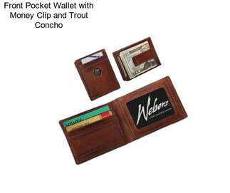 Front Pocket Wallet with Money Clip and Trout Concho