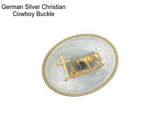 German Silver Christian Cowboy Buckle