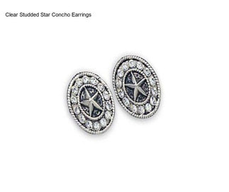 Clear Studded Star Concho Earrings