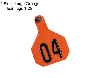 2 Piece Large Orange Ear Tags 1-25