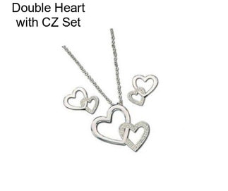 Double Heart with CZ Set