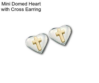 Mini Domed Heart with Cross Earring