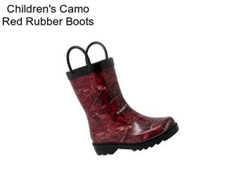 Children\'s Camo Red Rubber Boots