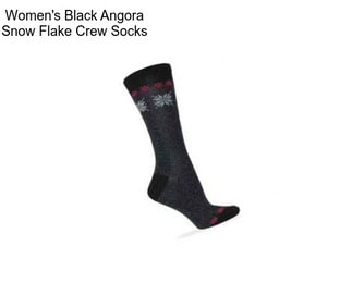 Women\'s Black Angora Snow Flake Crew Socks