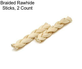 Braided Rawhide Sticks, 2 Count