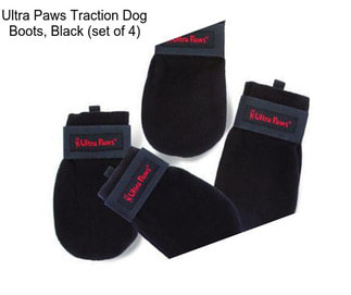 Ultra Paws Traction Dog Boots, Black (set of 4)