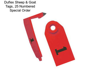 Duflex Sheep & Goat Tags, 25 Numbered Special Order
