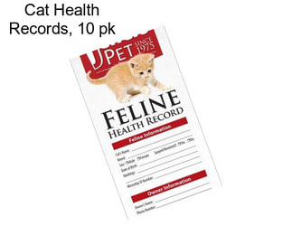 Cat Health Records, 10 pk