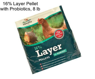 16% Layer Pellet with Probiotics, 8 lb