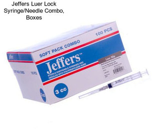 Jeffers Luer Lock Syringe/Needle Combo, Boxes