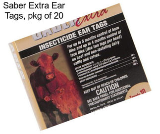 Saber Extra Ear Tags, pkg of 20
