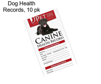 Dog Health Records, 10 pk