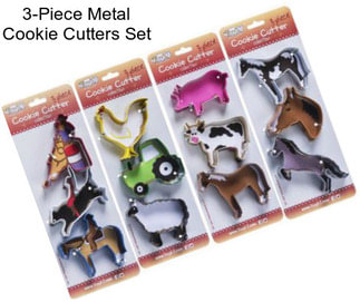 3-Piece Metal Cookie Cutters Set