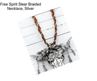 Free Spirit Steer Braided Necklace, Silver