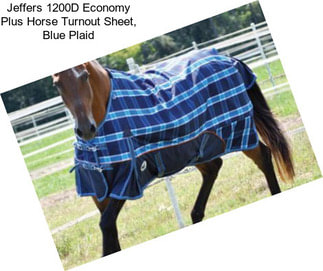 Jeffers 1200D Economy Plus Horse Turnout Sheet, Blue Plaid