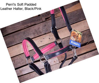 Perri\'s Soft Padded Leather Halter, Black/Pink