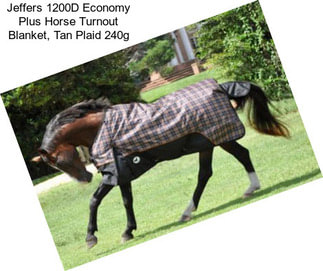 Jeffers 1200D Economy Plus Horse Turnout Blanket, Tan Plaid 240g