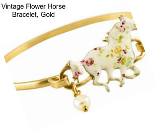 Vintage Flower Horse Bracelet, Gold