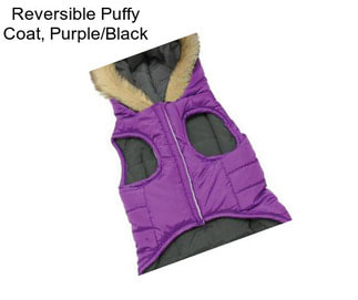 Reversible Puffy Coat, Purple/Black