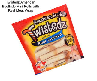 Twistedz American Beefhide Mini Rolls with Real Meat Wrap