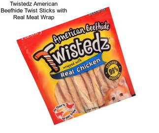 Twistedz American Beefhide Twist Sticks with Real Meat Wrap