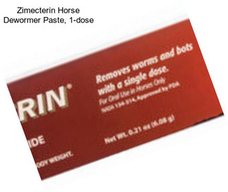 Zimecterin Horse Dewormer Paste, 1-dose