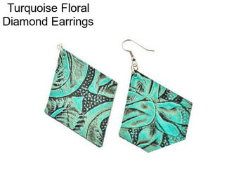 Turquoise Floral Diamond Earrings