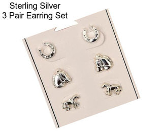 Sterling Silver 3 Pair Earring Set