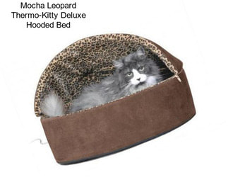Mocha Leopard Thermo-Kitty Deluxe Hooded Bed