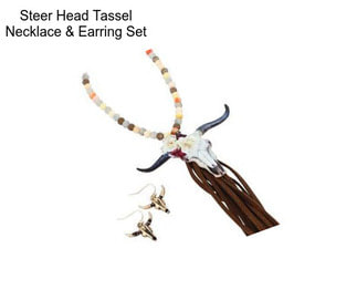 Steer Head Tassel Necklace & Earring Set
