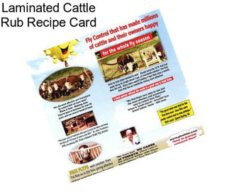 Laminated Cattle Rub Recipe Card