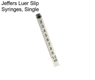 Jeffers Luer Slip Syringes, Single