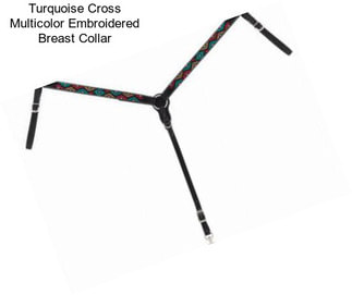 Turquoise Cross Multicolor Embroidered Breast Collar