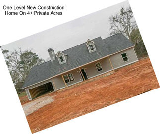One Level New Construction Home On 4+ Private Acres