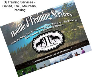 Dj Training Services - Gaited, Trail, Mountain, Packing