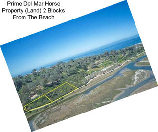 Prime Del Mar Horse Property (Land) 2 Blocks From The Beach