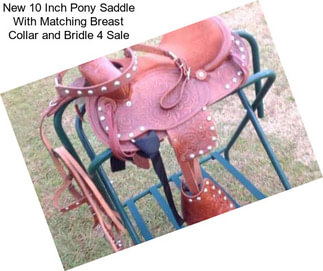 New 10 Inch Pony Saddle With Matching Breast Collar and Bridle 4 Sale