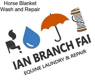 Horse Blanket Wash and Repair