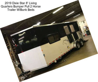 2019 Dixie Star 8\' Living Quarters Bumper Pull 2 Horse Trailer W/Bunk Beds