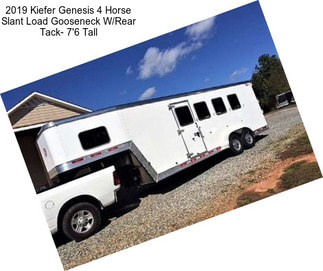 2019 Kiefer Genesis 4 Horse Slant Load Gooseneck W/Rear Tack- 7\'6 Tall