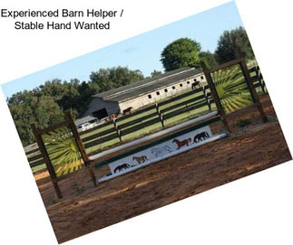 Experienced Barn Helper / Stable Hand Wanted