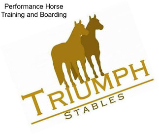 Performance Horse Training and Boarding