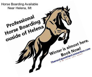 Horse Boarding Available Near Helena, Mt