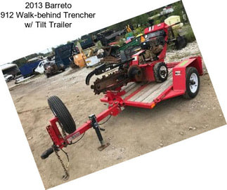 2013 Barreto 912 Walk-behind Trencher w/ Tilt Trailer