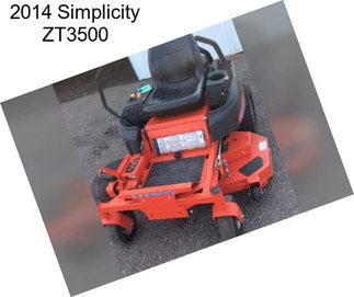 2014 Simplicity ZT3500